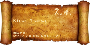 Kircz Aranka névjegykártya